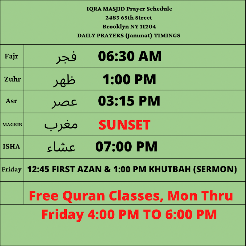 Iqra Masjid Community & Tradition
